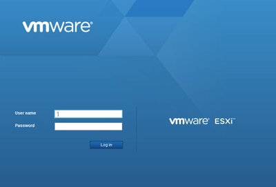 تسجيل الدخول إلى VMware ESXi