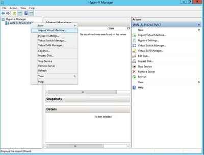 برنامج Hyper V Manager