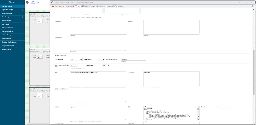 Benutzerdefiniertes Matrix-Dashboard