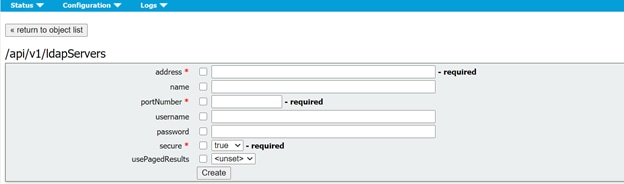 تكامل CMS LDAP - إنشاء صفحة خادم LDAP جديدة