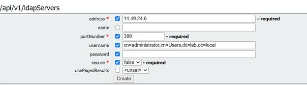 CMS LDAP 통합 - 데이터가 있는 새 LDAP 서버 생성 페이지