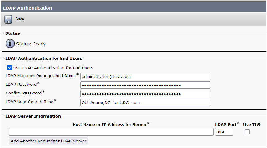 CUCM LDAP 컨피그레이션 3