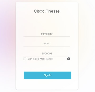 Cisco Finesse-Anmeldung