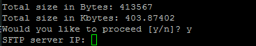 SFTP 서버 확인 프롬프트