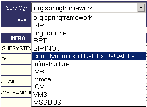 Wählen Sie com.dynamicsoft.DsLibs.DsUALibs vom Serv aus. Menü 