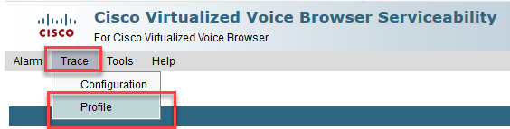 Cisco VVB에서 Trace(추적), Profile(프로파일)로 이동합니다.