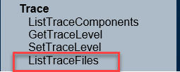 Diagnostic Framework Portico - Trace 및 ListTraceFiles의 명령 섹션