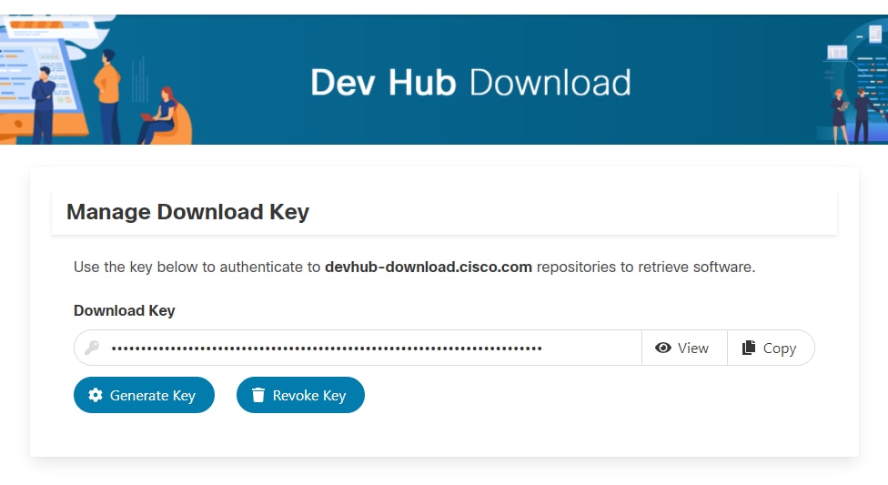 Dev Hub download sleutel