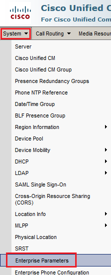 CUCM Enterprise Parameters