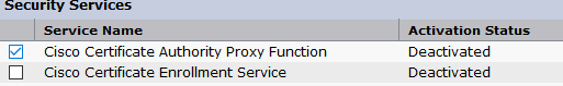 Activate Cisco Certificate Authority Proxy Function Service