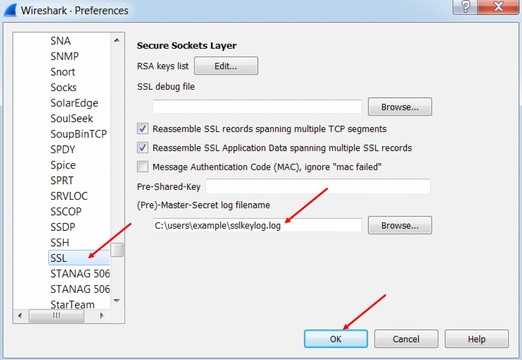 Wireshark SSL Configuration