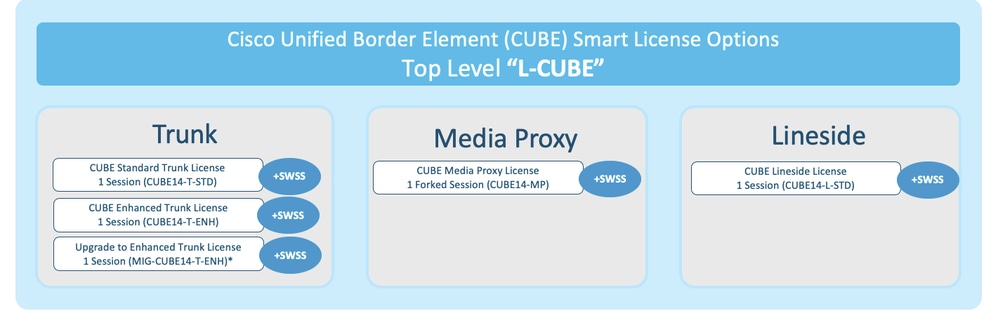 Options de licence Smart CUBE