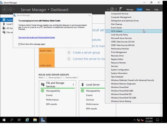 Boot from iscsi Target with MPIO - Start iscsi initiator