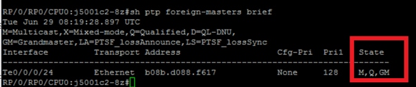 'Show ptp foreign-masters brief' Command Snippet