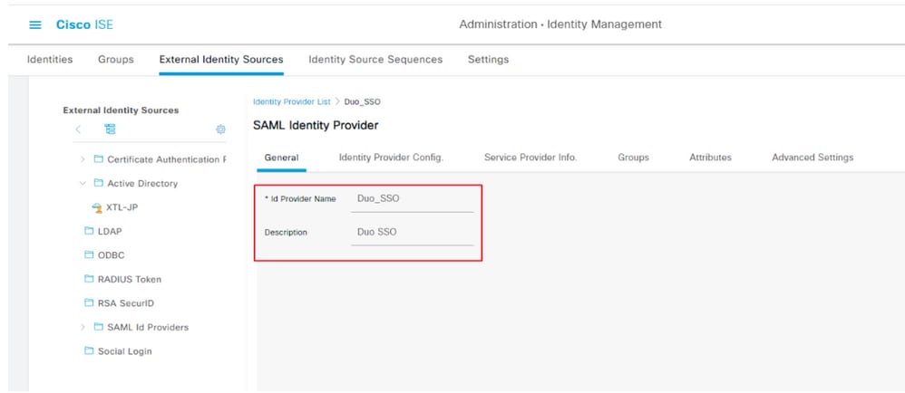 Configurazione GUI ISE SAML