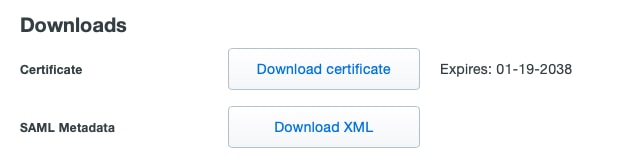 Download metadati SAML