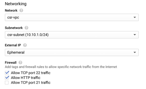 Rellenar la configuración de red de VM