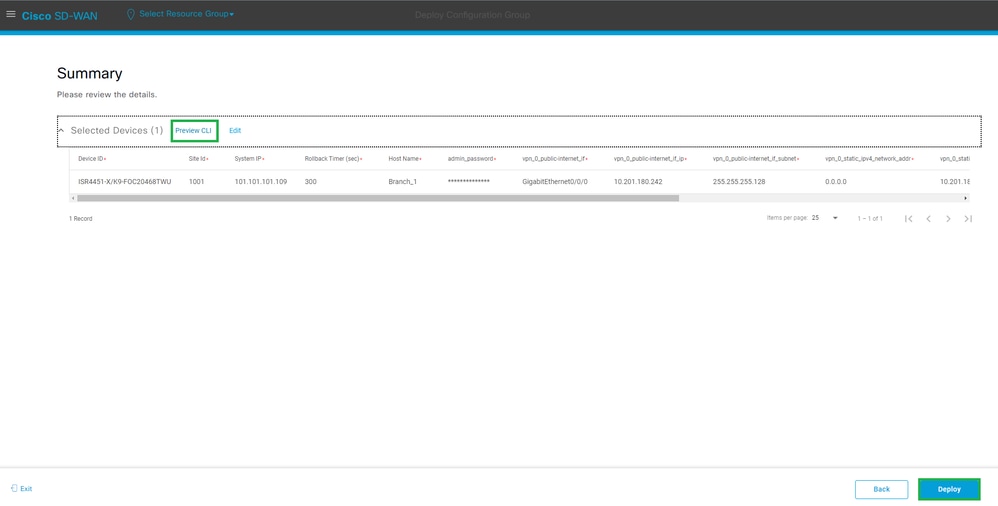 CLI Preview and Deploy(CLI 미리보기 및 구축)를 사용하여 컨피그레이션 확인