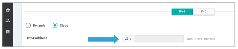 Displays IPv4 Section of VPN Interface Ethernet feature template