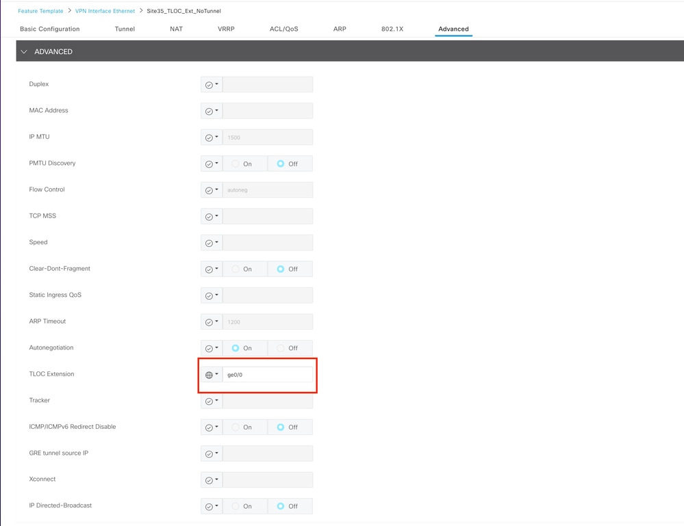 TLOC-Ext interface