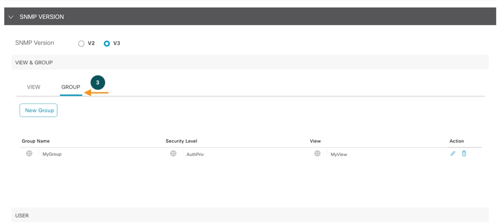 Configurar grupo SNMP