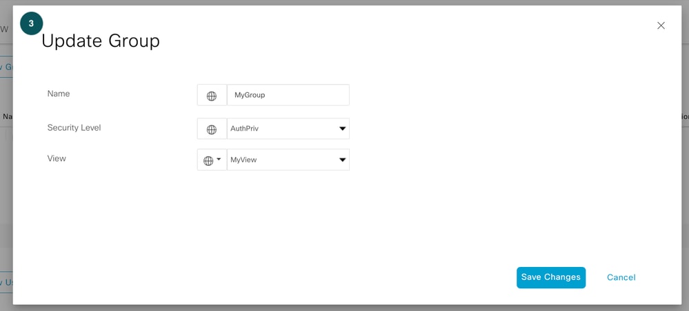 Configurar grupo SNMP