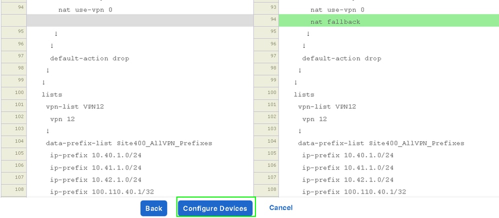 選擇Configure Devices to Validate