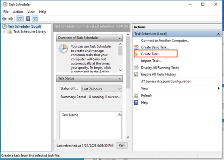 Open Task Scheduler - Create a Task