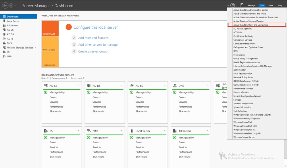 مستخدمو Active Directory وأجهزة الكمبيوتر