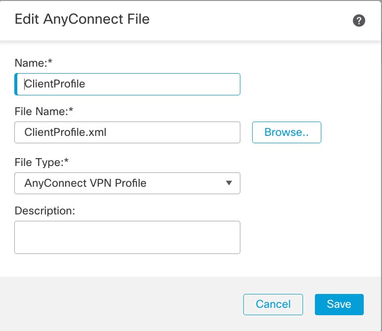 FMC:Anyconnect VPNプロファイル