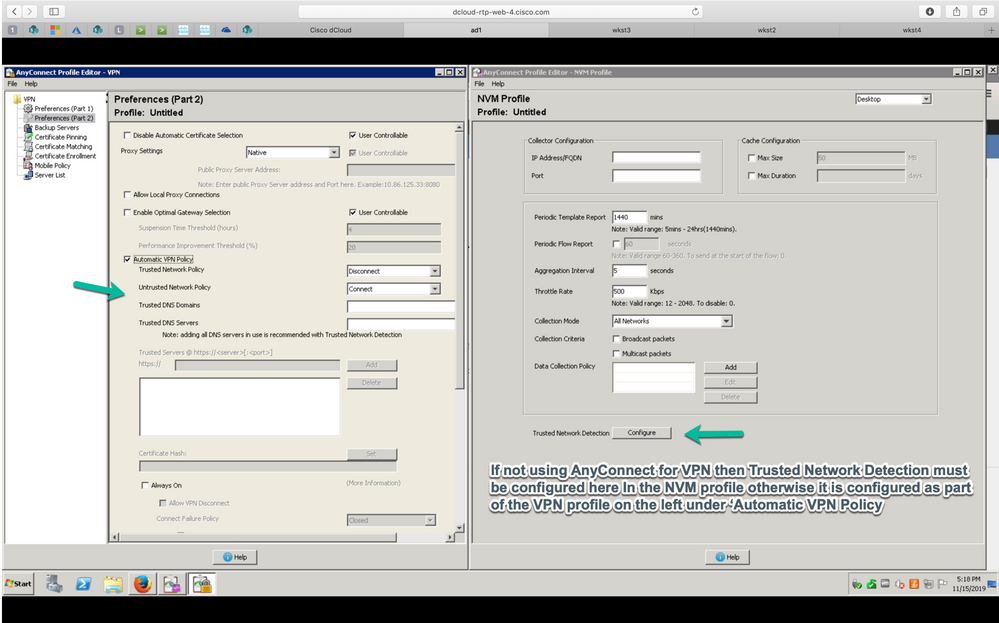 Standalone AnyConnect NVM module - Configure Trusted Network Detection (TND)