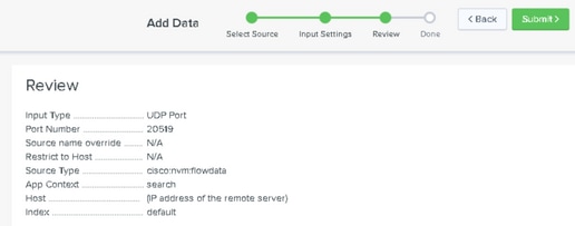 Splunk setup - Define UDP data port