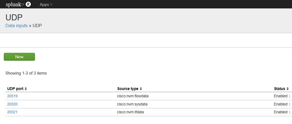 Splunk setup - UDP data inputs