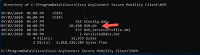 Troubleshoot AnyConnect NVM - Database size