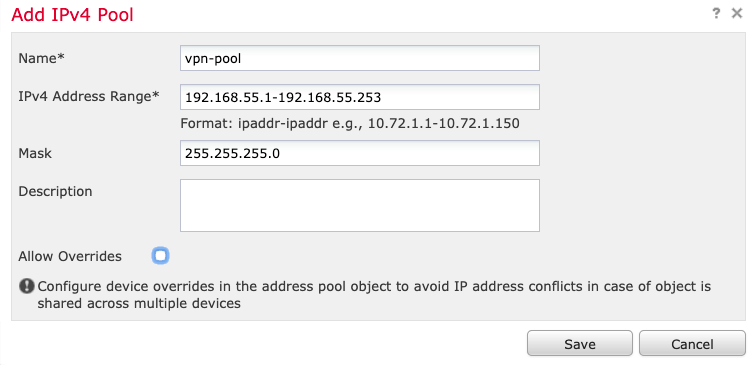 Configuração de Pool Local de IP