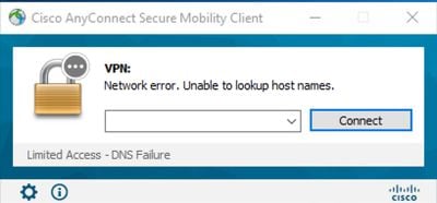 AnyConnect GUIエラー