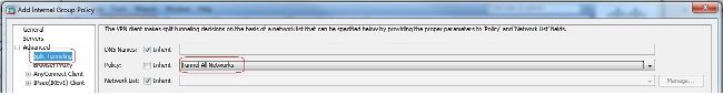 Choose Tunnel All Networks from the Policy drop-down list