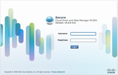 Cisco Secure Management Appliance Log In