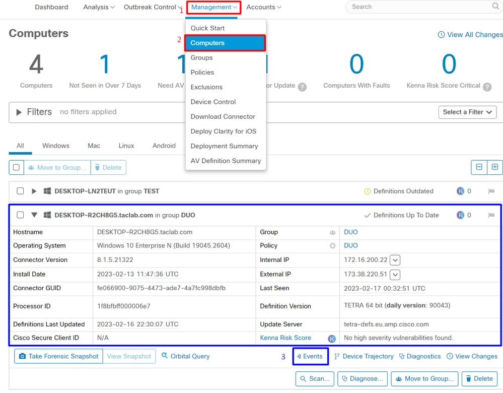 Cisco Secure Endpoint Computer