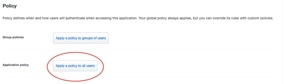 Example of creating an application policy