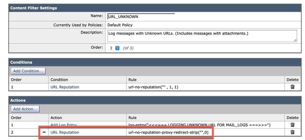 Vérification de la réputation des URL