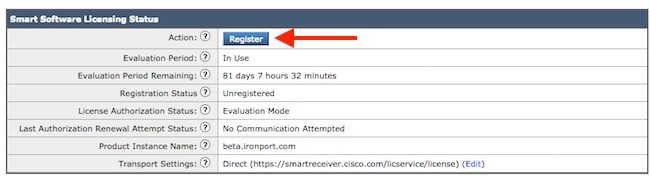 Registro di licenza software Smart