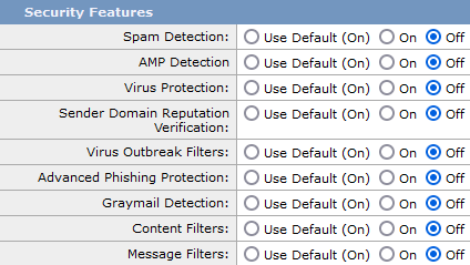 Mail Flow Policies Features