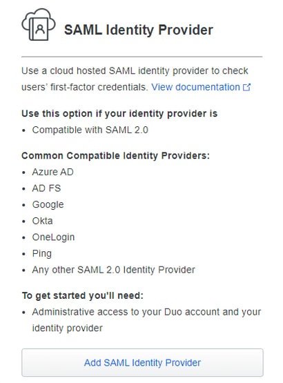 SAML Selection