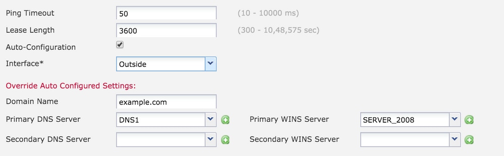 تكوين خادم DNS/WINS