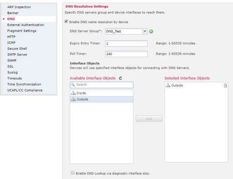 Configuración de la plataforma DNS