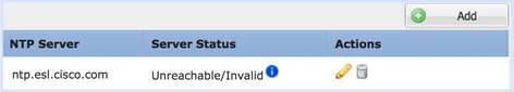 Problemi di connettività intermittente tra FXOS e server NTP