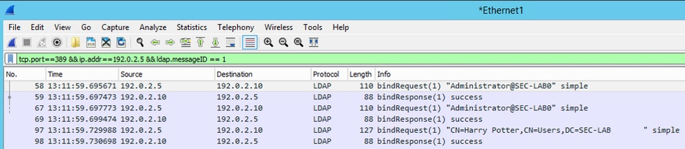 Cisco FMCおよびFTDでのLDAP認証後のWeb GUIでのユーザログインエントリの成功