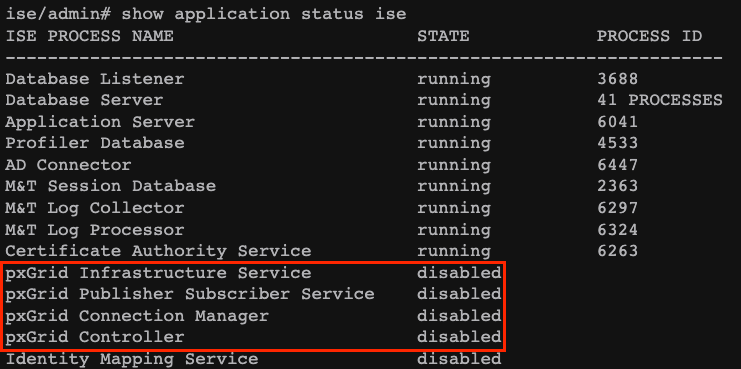 PxGrid version 1 serviceability.