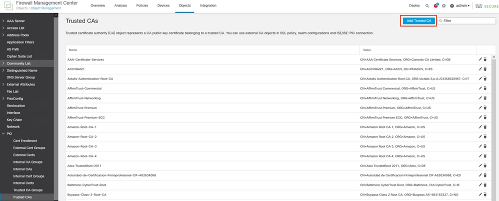 Adding the ISE rootCA as trusted certificate.